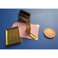 5 Piece Brass Desk Set with Pink Blotting Paper